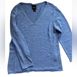 Eileen Fisher Silk Blend Powder Blue Sweater V-neck Ladies Small Lightweight